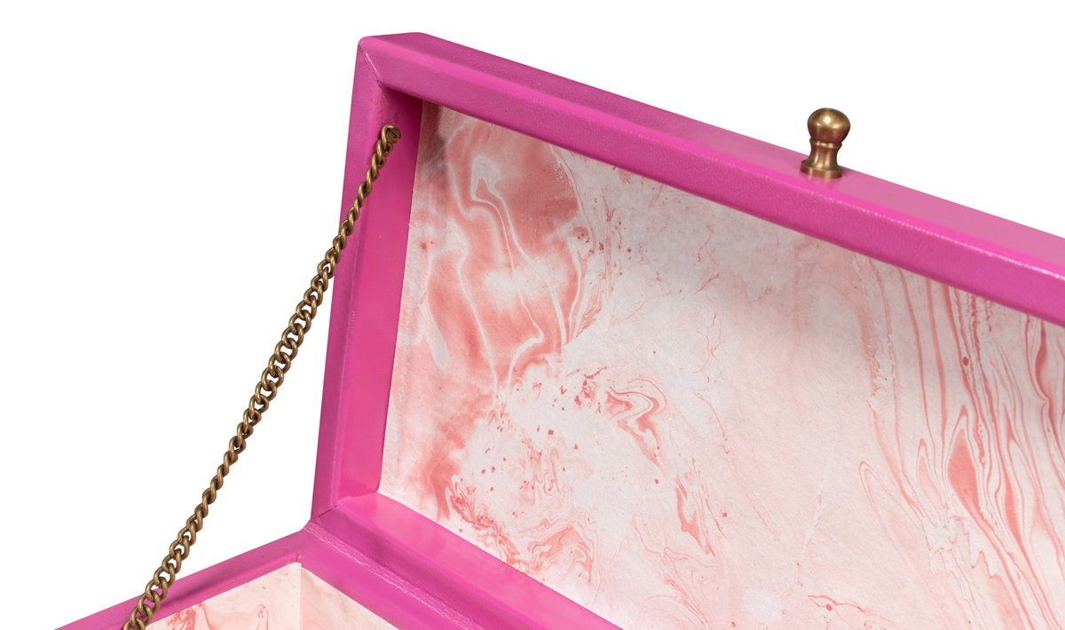 Gatsburg Shagreen Box  Pink  Set Of 2, by Sarreid, 6" length x 1' width x 3" height View 7