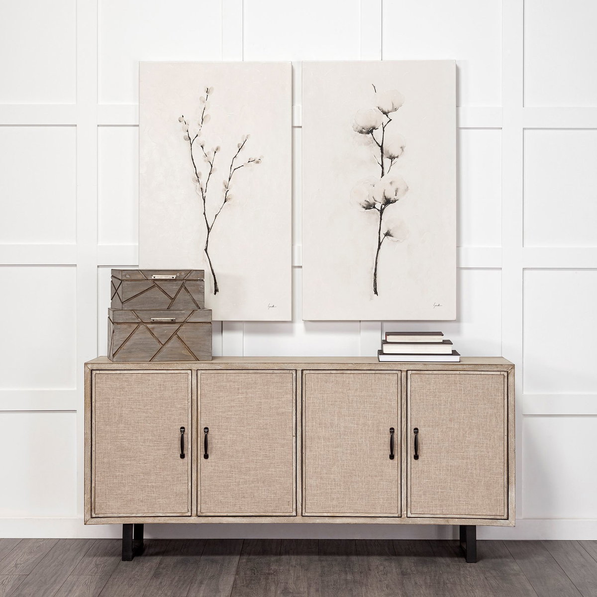 Niobe (Set of 2) 16L x 11W Gray Wooden Nesting Boxes, by Mercana, 16.02" length x 10.75" width x 8.25" height View 2