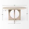 Liesl 54' Round Pedestal Dining Table | Modern | Gray Wood | Seats 6, by Mercana, 54" length x 54" width x 30" height thumbnail 5