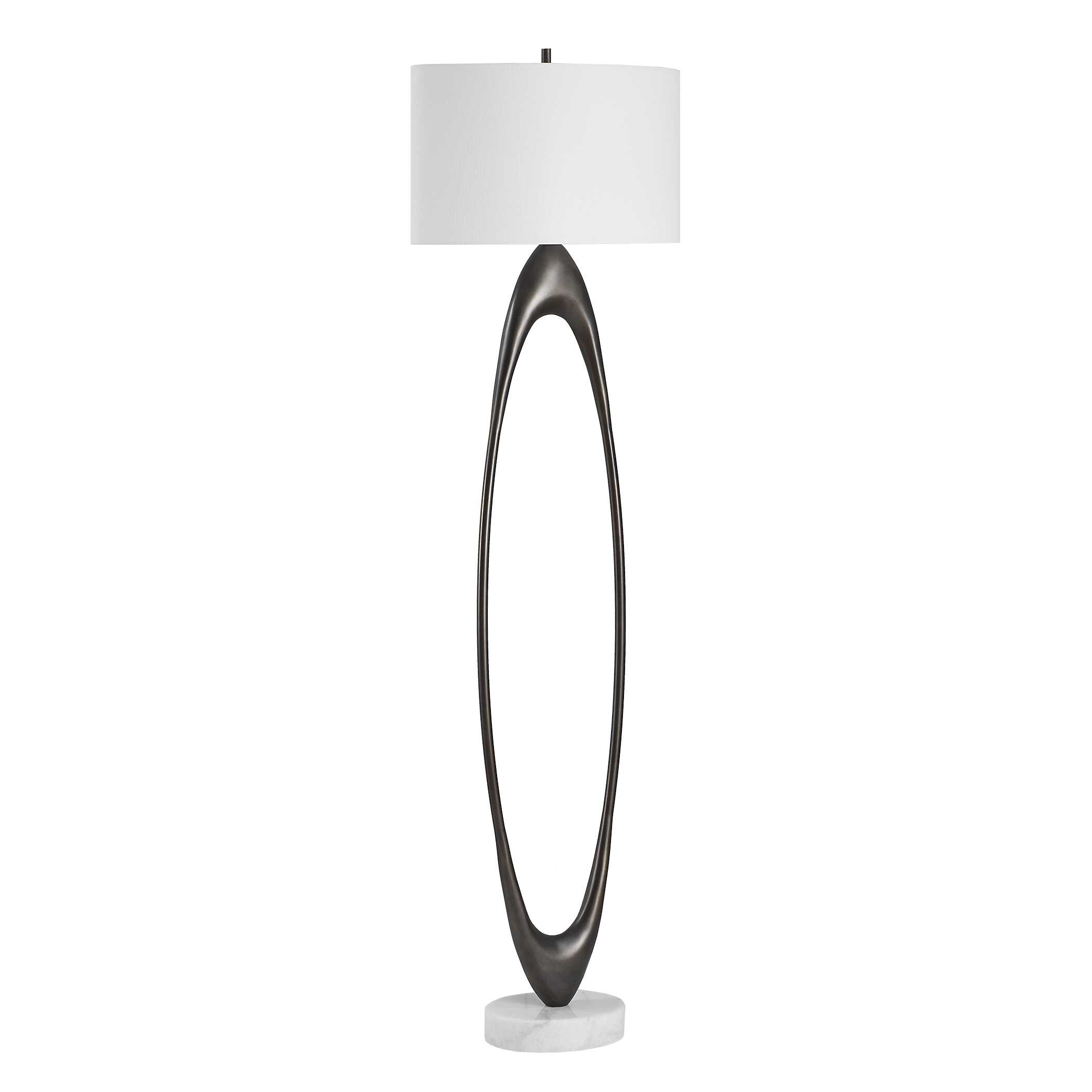 Sonic Open Oval Floor Lamp, by Uttermost, 20" width x 65" height x 20" depth View 8