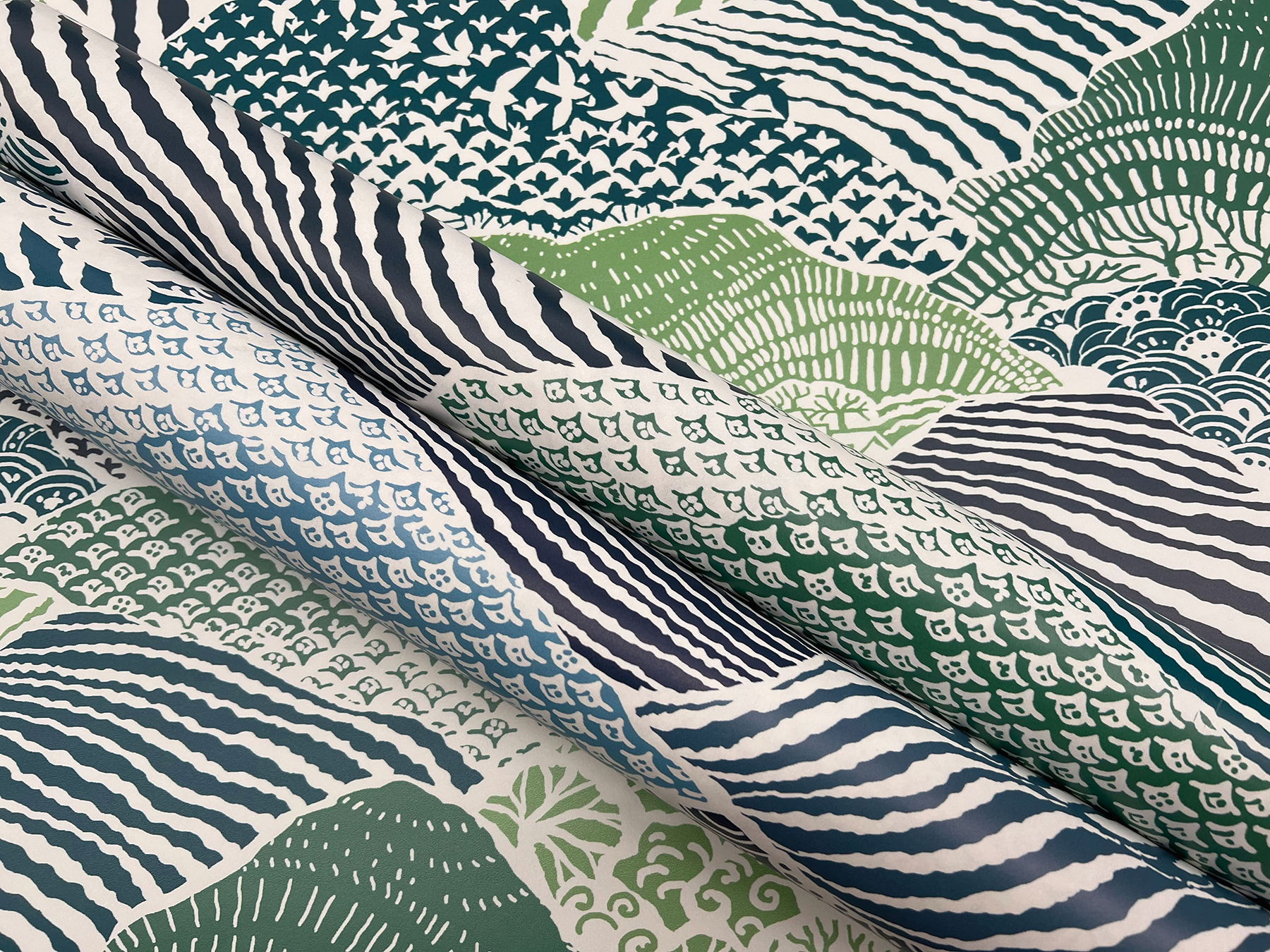 Shangri-La Navy Blue Peel & Stick Wallpaper large image 