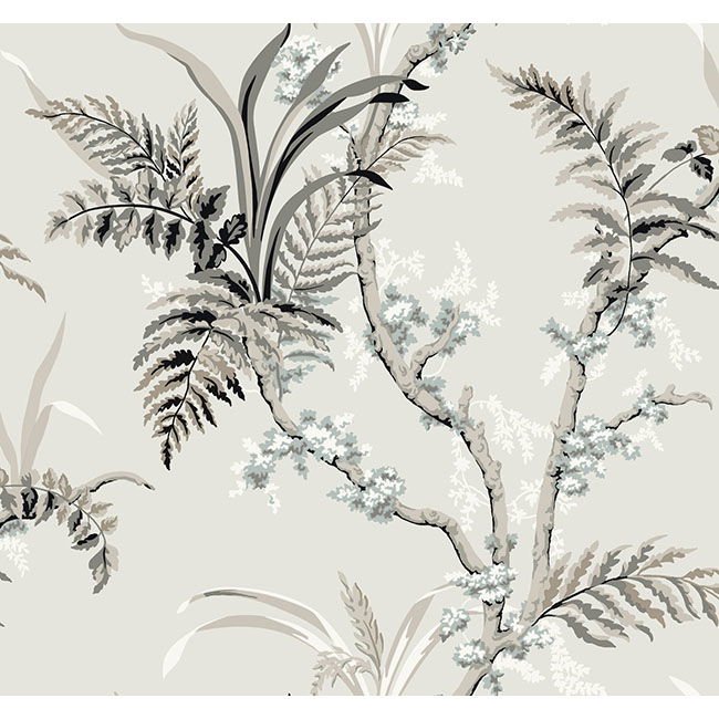 Enchanted Fern Grey & Beige Wallpaper large image 