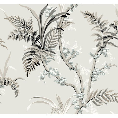 Enchanted Fern Grey & Beige Wallpaper