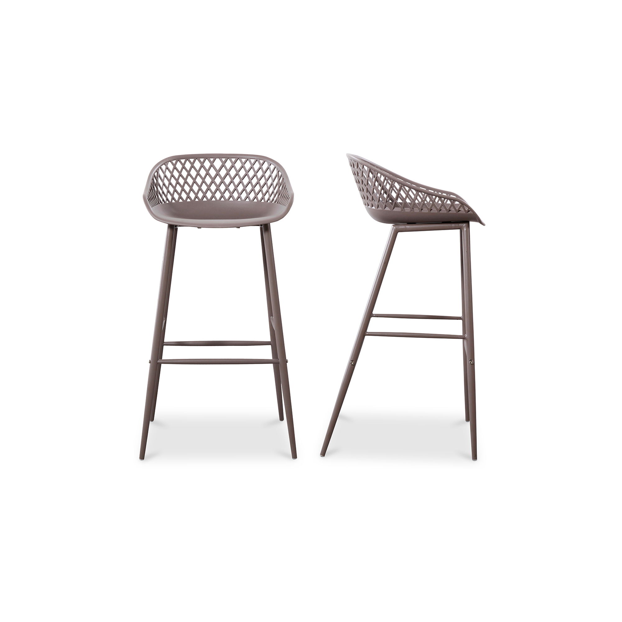 Piazza Outdoor Barstool Grey - Set Of Two, Outdoor Chair by Moe's Home, 1'7.29" width x 3'1.2" height x 1'7.68" depth View 1