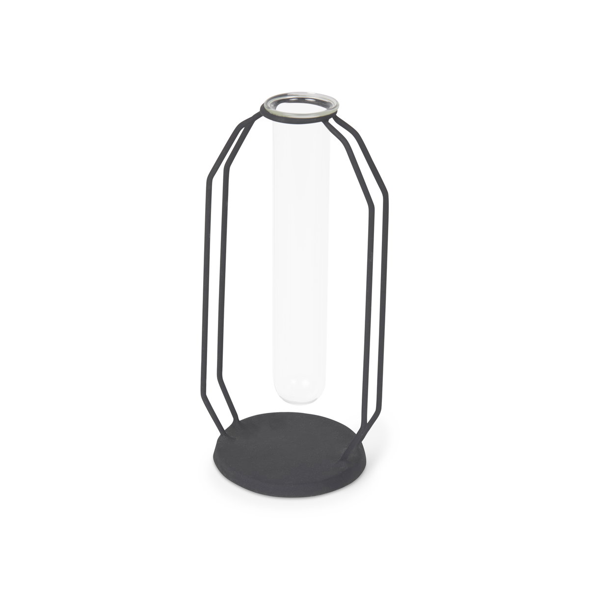 Aria 4.3L x 3.9W x 9.6H Metal and Glass Decorative Accent, Decorative Object by Mercana, 4.53" length x 3.94" width x 9.65" height View 1