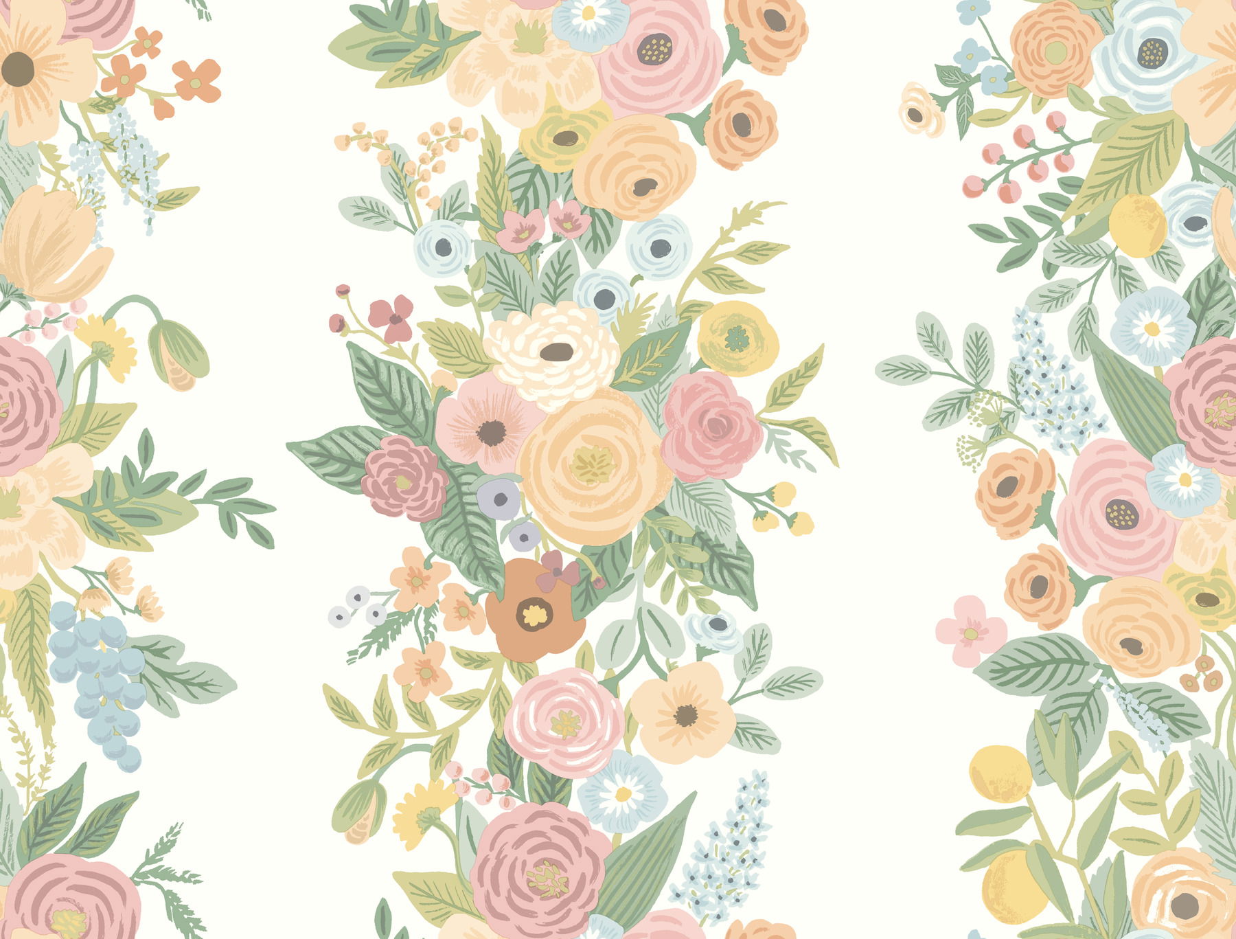 Garden Party Trellis White & Pale Pink Wallpaper, by York Wall, 27' length x 2'3" width x 0.02" depth View 1