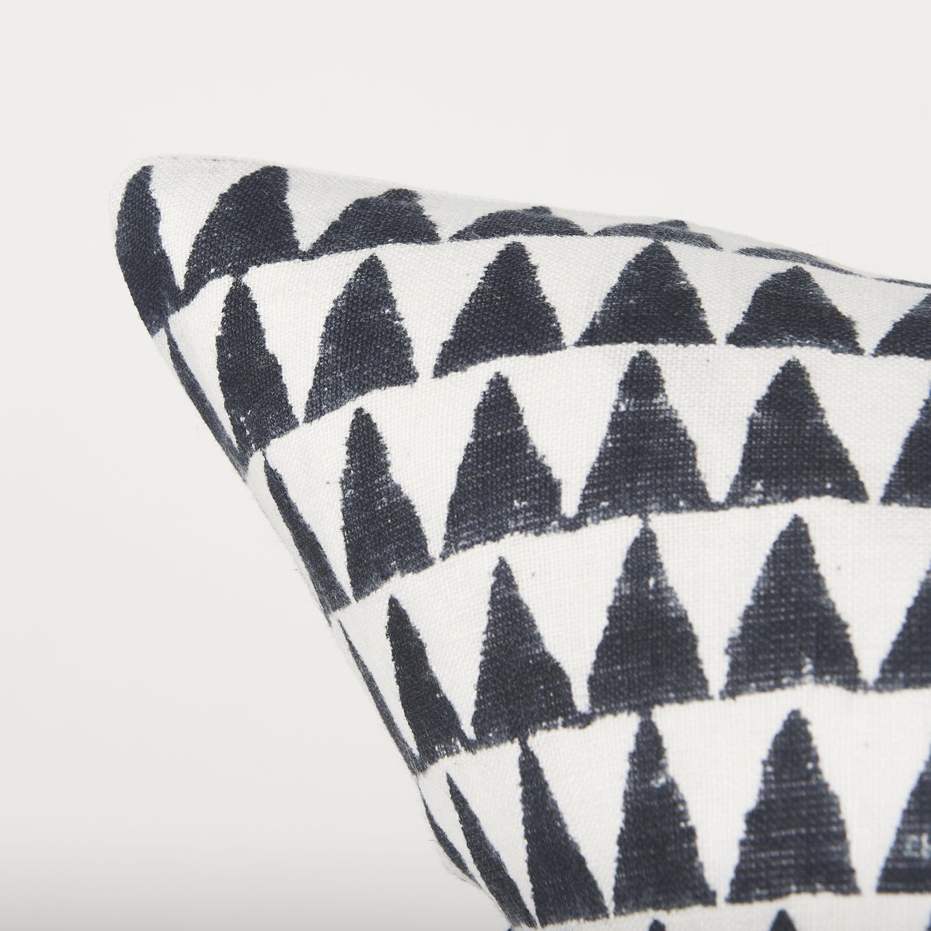 Jolie Cream with Black Print Linen Square Decorative Pillow  Cover large image 