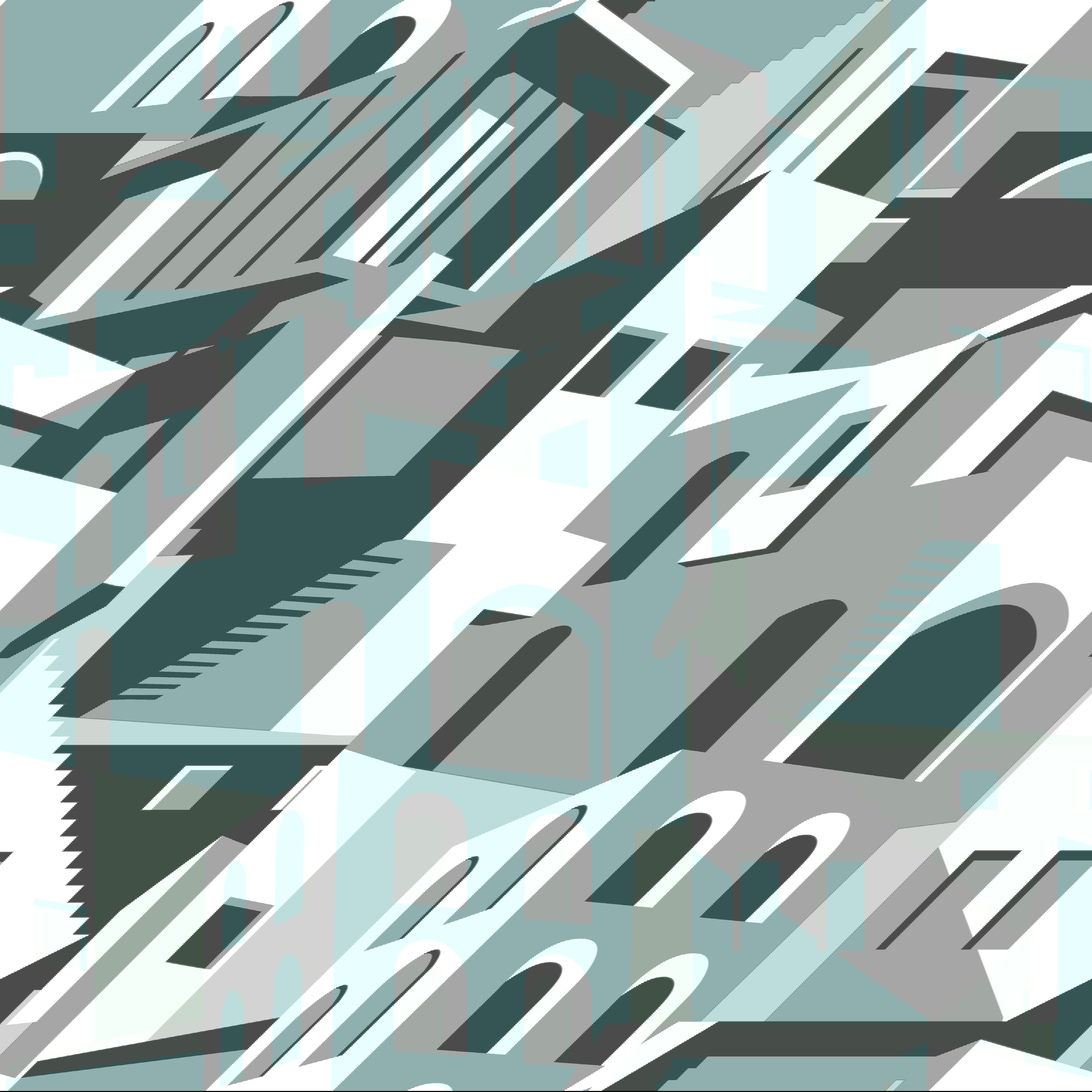 Arch Architectural Blue Grey Peel & Stick Wallpaper large image 