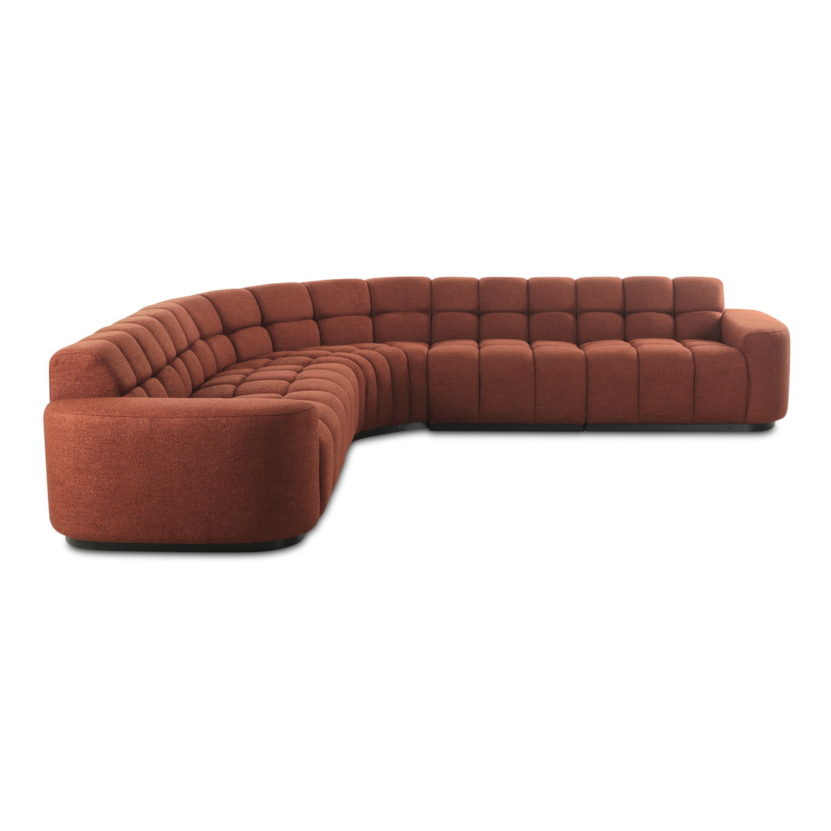 Roman L-shaped Sectional Rust, Sectional Sofa by Moe's Home, 118" width x 26.5" height x 118" depth View 2