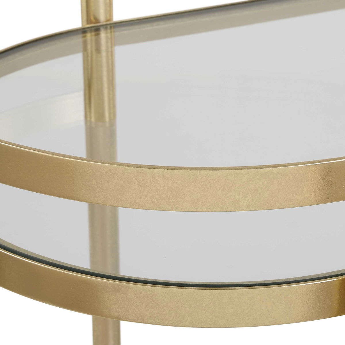 Isabelle Gold Bar Cart, Bar Carts & Cabinet by Uttermost, 33.5" width x 32" height x 17.75" depth View 7