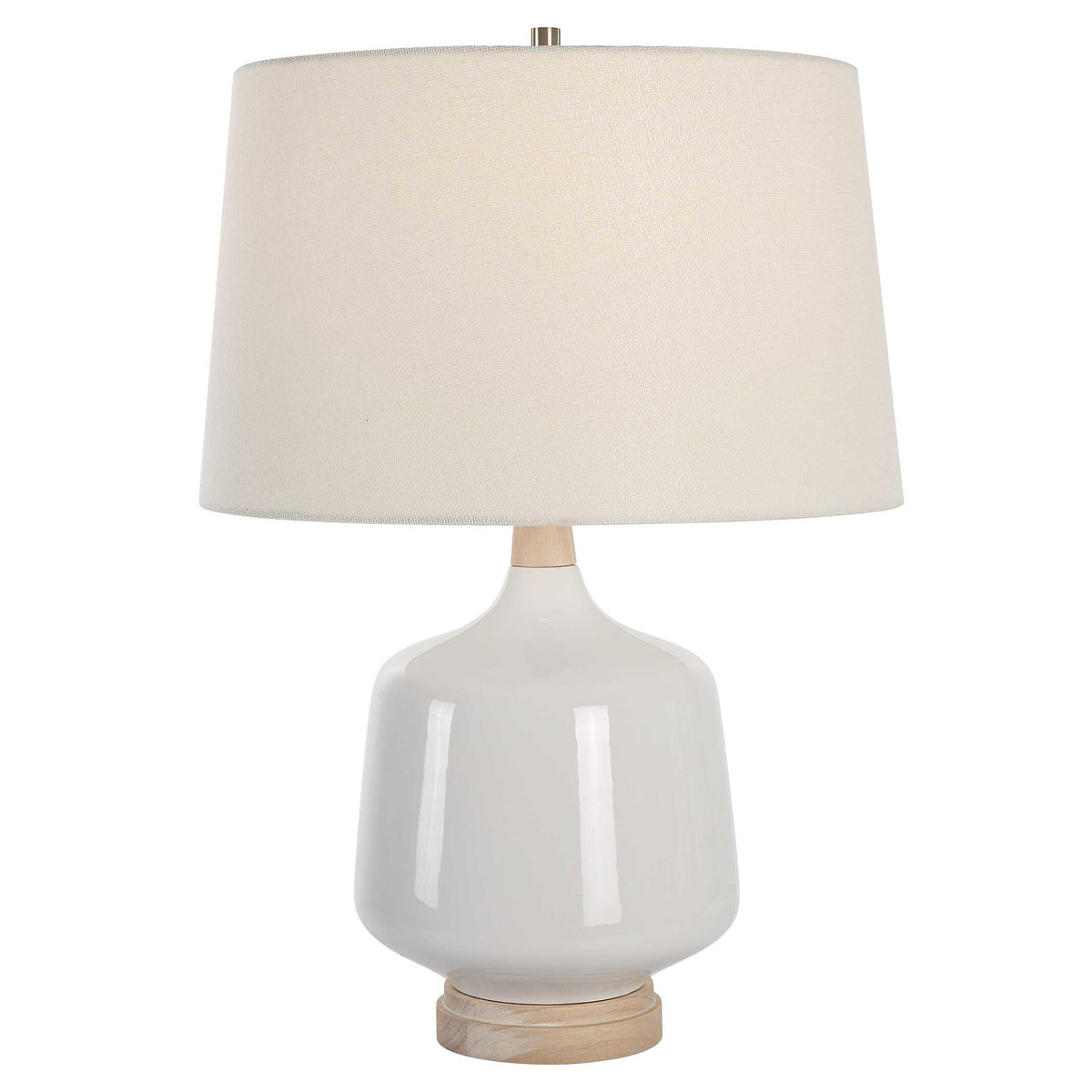 Opal Gloss White Table Lamp, by Uttermost, 17" width x 24.5" height x 17" depth View 1