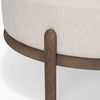 Gwynn Oatmeal Fabric with Dark Brown Wood Ottoman thumbnail 6