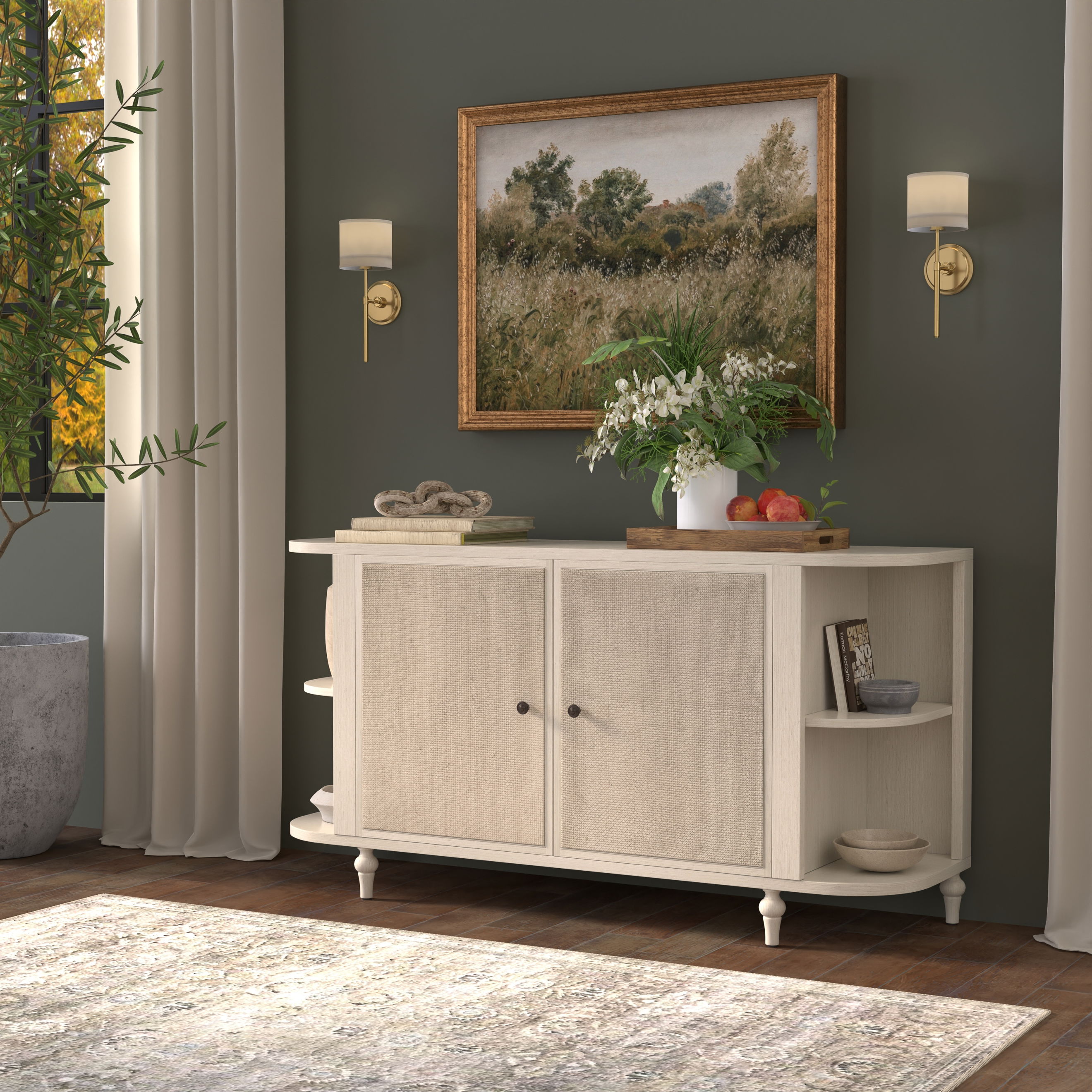 Charity Sideboard, Cabinets & Sideboard by Sarreid, 64" length x 18" width x 33" height View 14