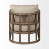 Skylar II Tan Fabric Covered Cushioned Demi-Lune Wooden Frame Accent Chair thumbnail 6