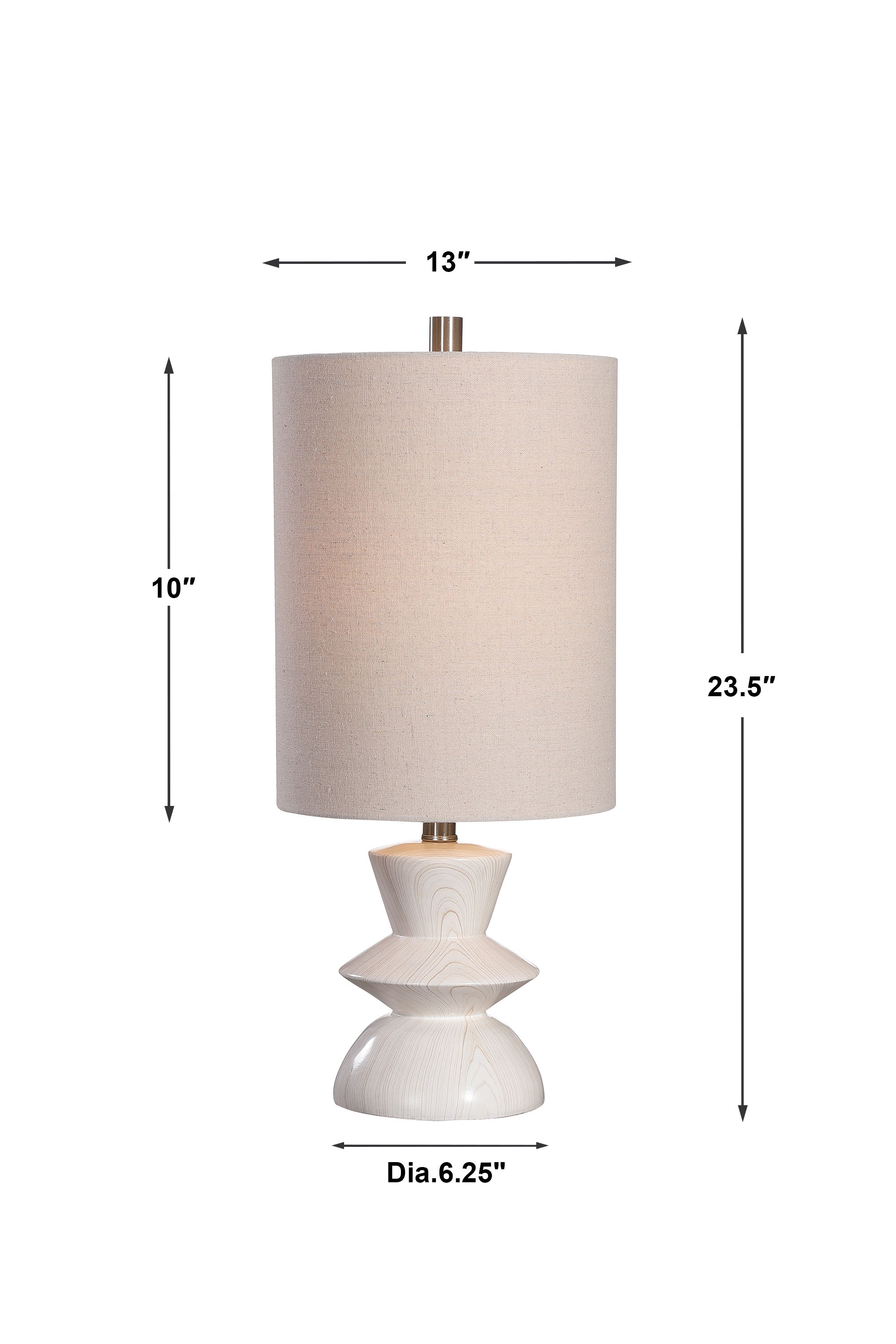 Stevens Bleached Wood Buffet Lamp, by Uttermost, 10" width x 23.5" height x 10" depth View 3