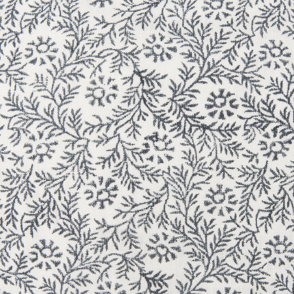 Jayne Cream with Indigo Print Linen Lumbar Decorative Pillow Cover, by Mercana, 14" length x 26" width x 0.2" height View 7