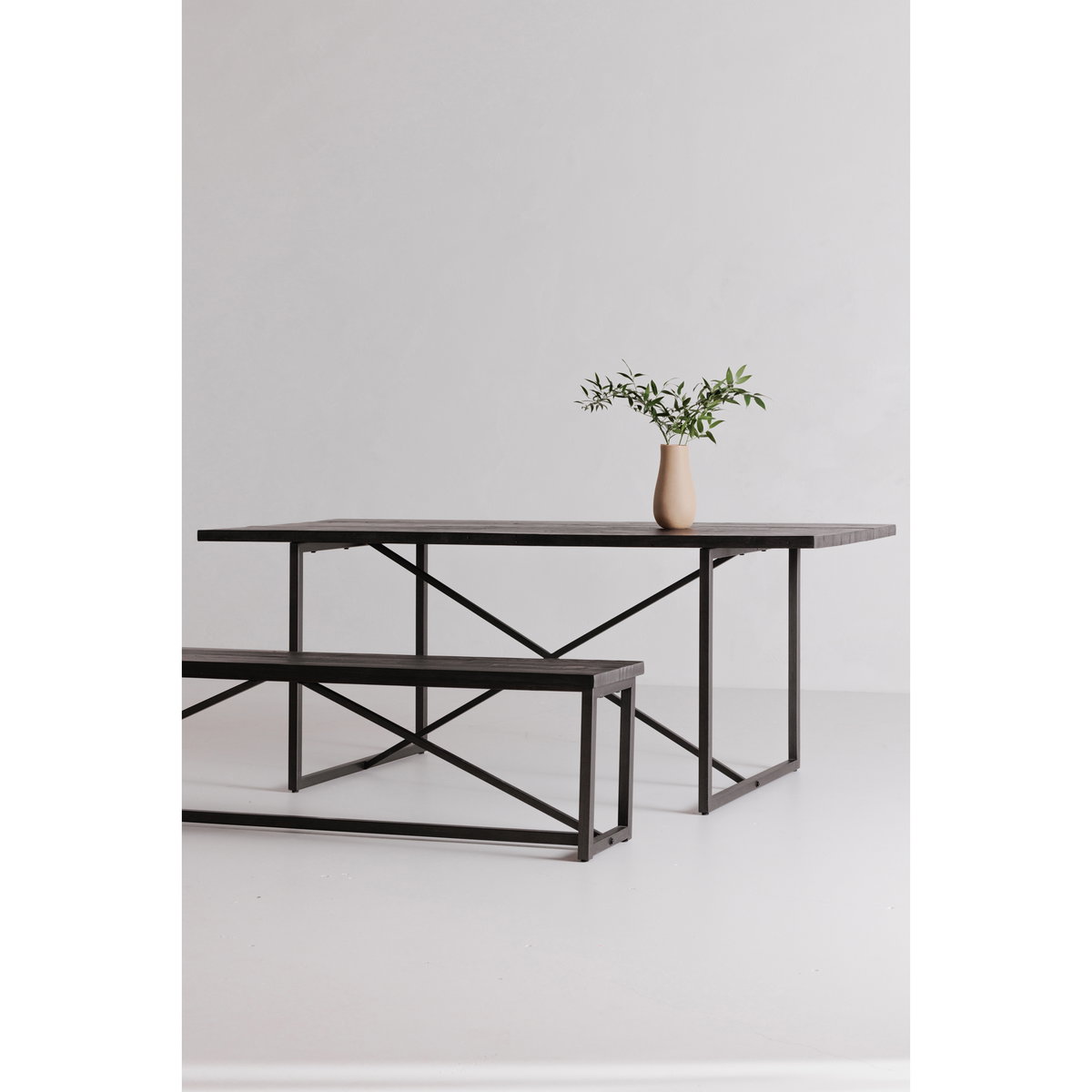 Sierra Bench Black, Benche by Moe's Home, 75" width x 18.25" height x 14" depth View 7