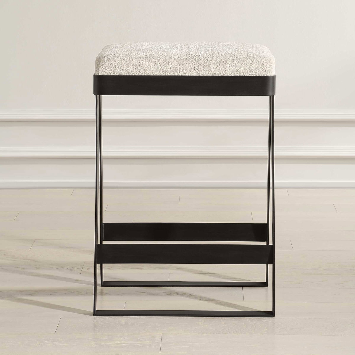 Hover Iron Counter Stool, Furniture by Uttermost, 18.25" width x 26" height x 14.25" depth View 4