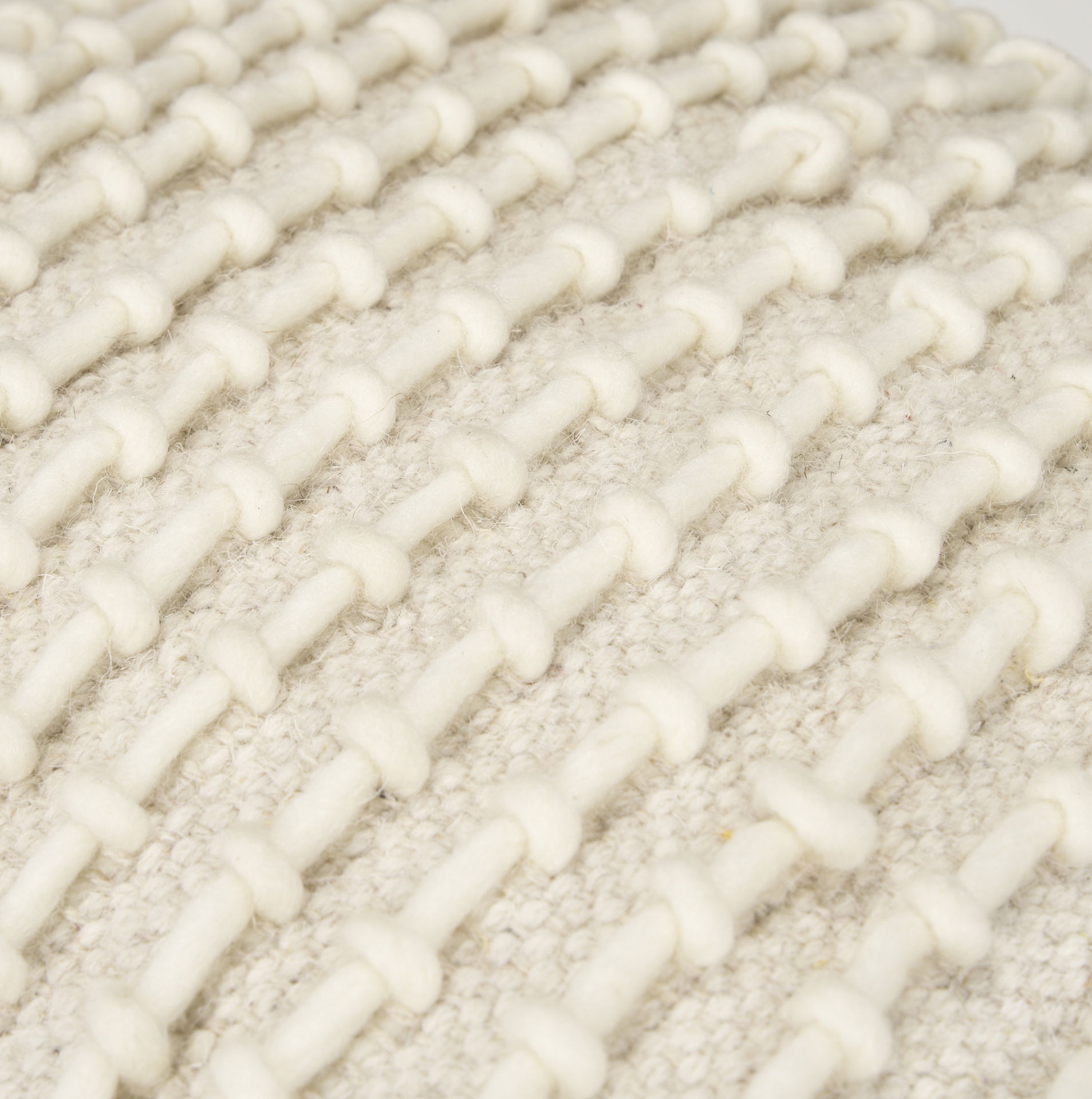 Sakaye Beige with Cream Stitched Patterned Pouf large image 