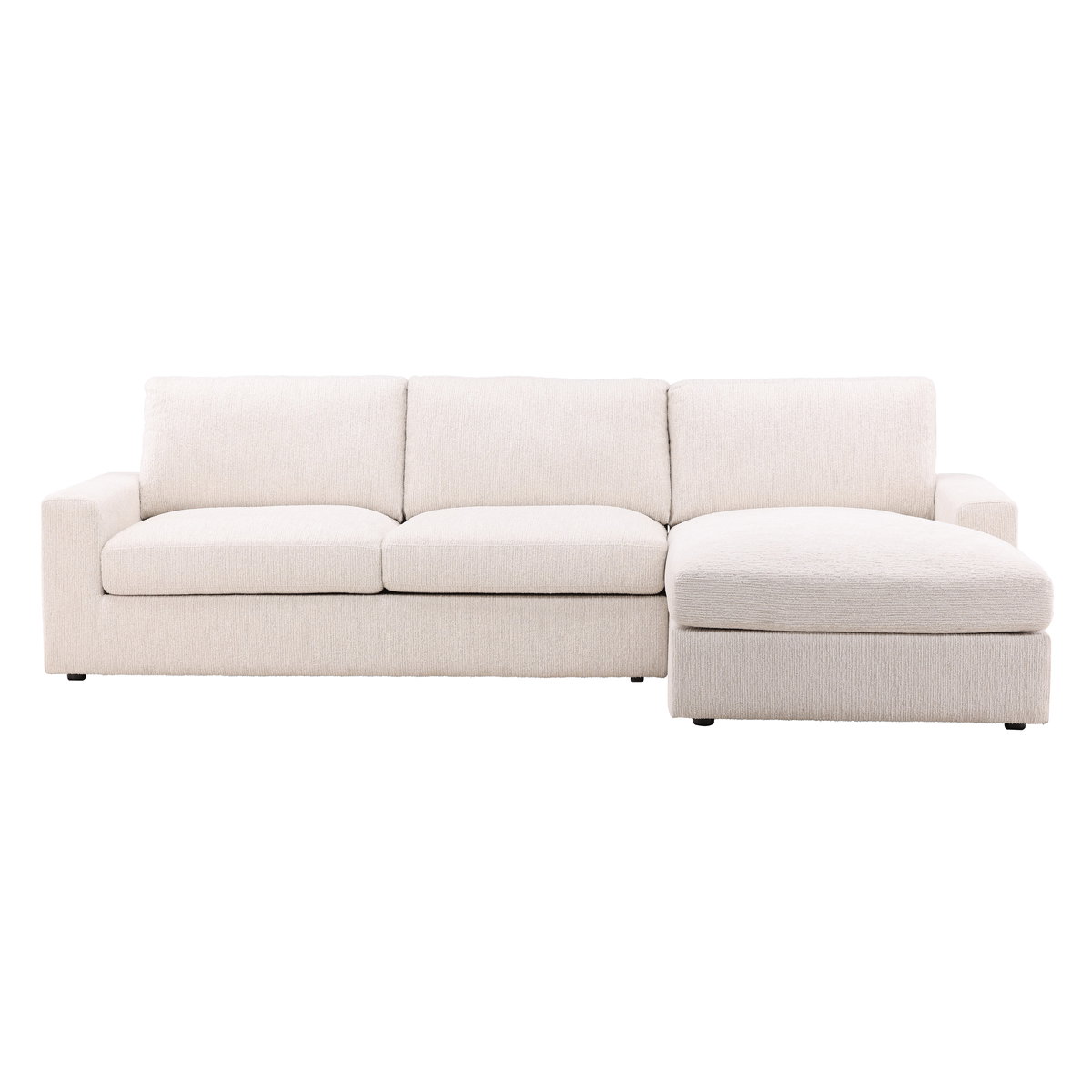 Bryce Chaise Sectional Cream, Sectional Sofa by Dovetail, 115" width x 34.68" height x 74.5" depth View 1