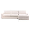Bryce Chaise Sectional Cream, Sectional Sofa by Dovetail, 115" width x 34.68" height x 74.5" depth thumbnail 1