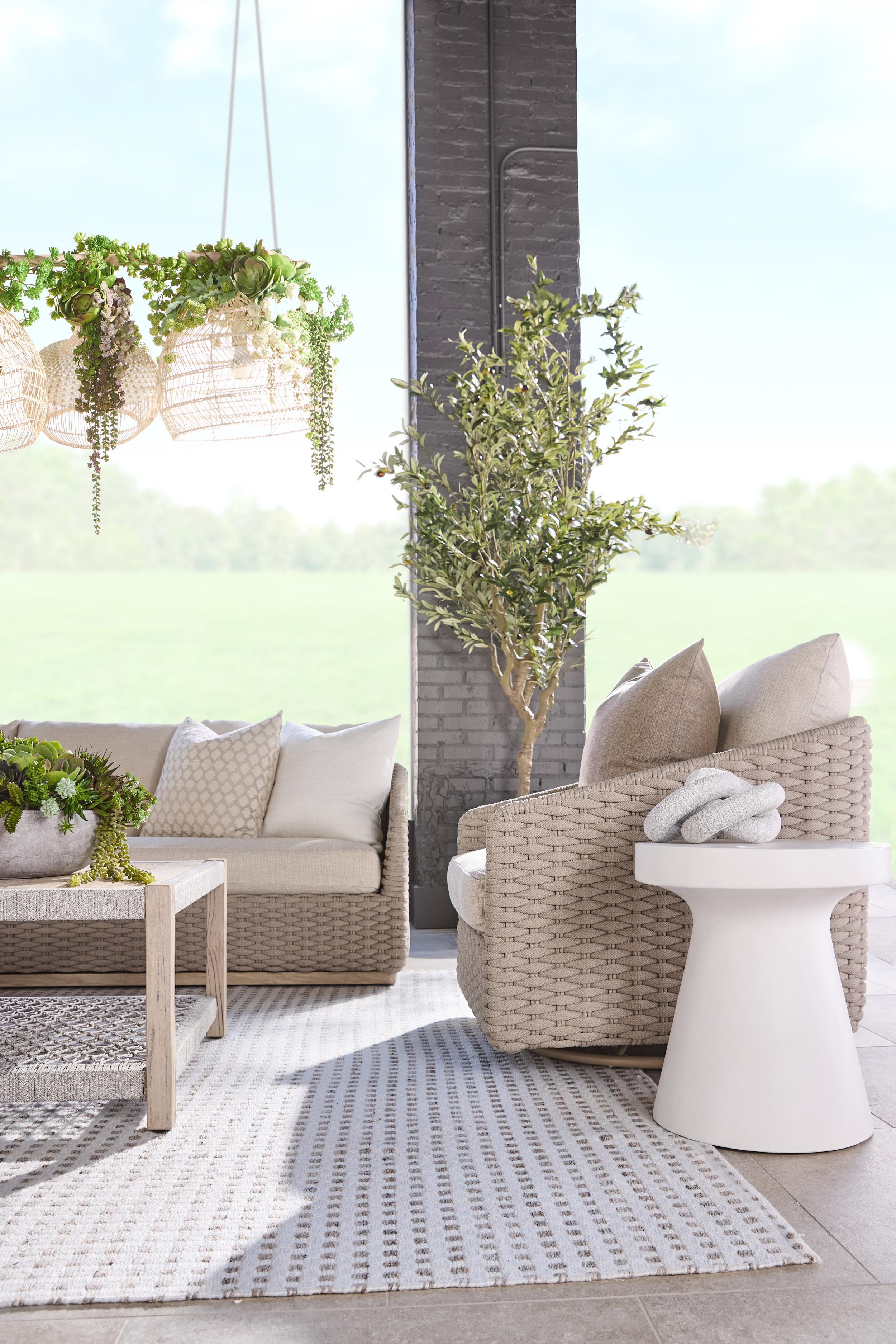 Caspian Outdoor Swivel Rocker Sofa Chair, Seating by Essentials for Living, 33" width x 36" height x 36" depth View 4