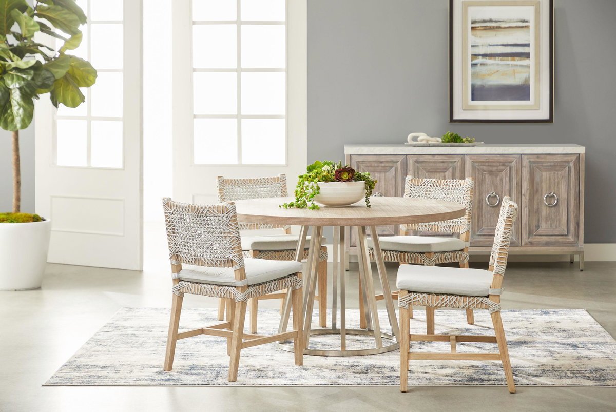 Turino 54' Round Dining Table Wood Top, by Essentials for Living, 54" width x 1.5" height x 54" depth View 7
