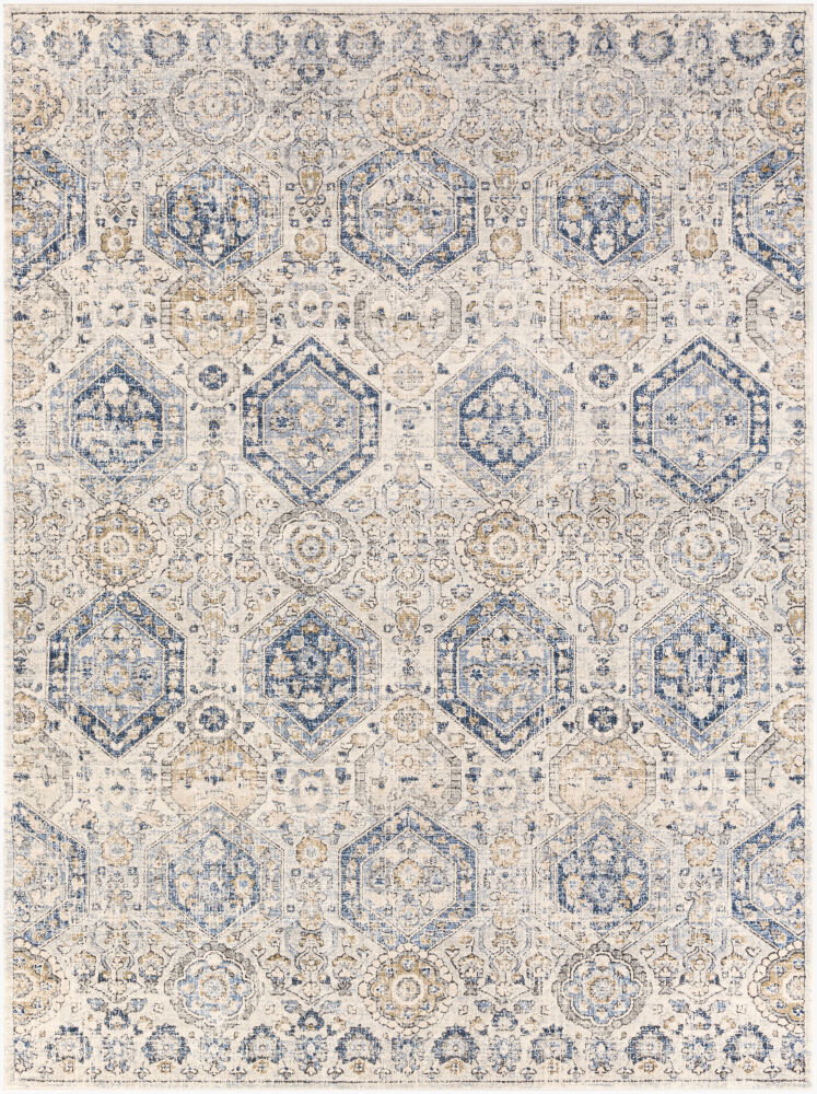 Indigo Machine Woven Rug, by Surya, 2'11.43" length x 1'10.83" width