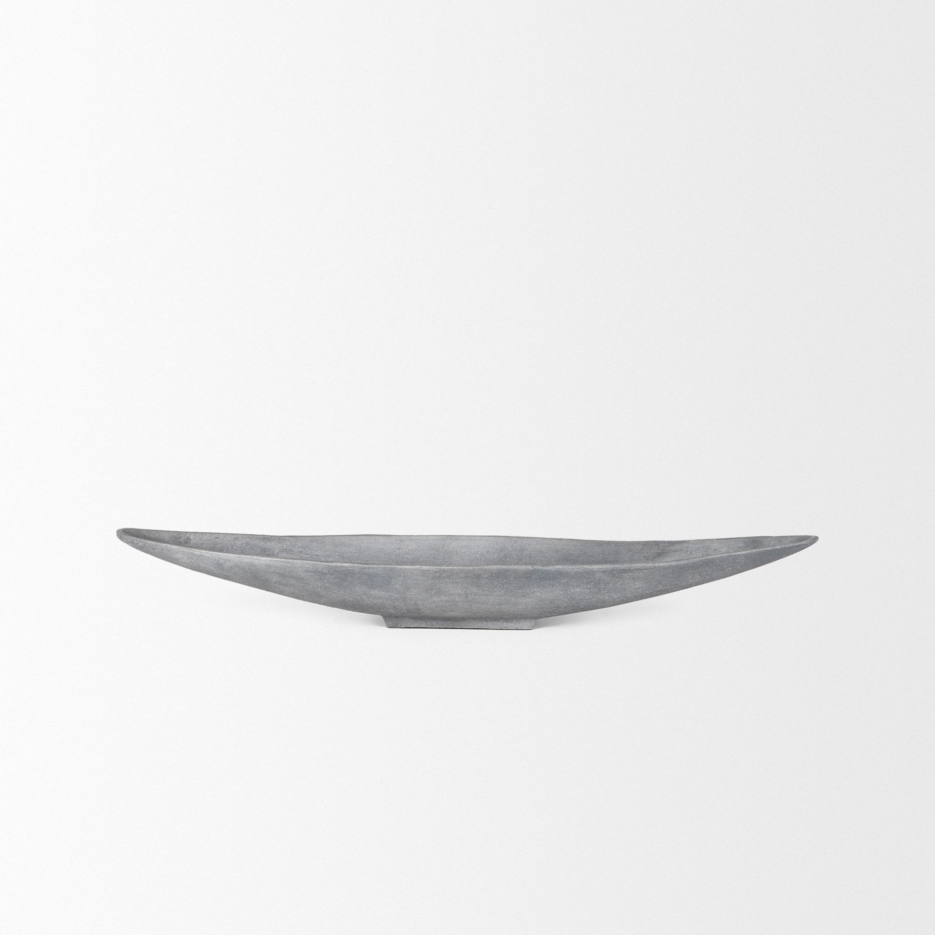 Piero Small Concrete Finished Metal Decorative Bowl, by Mercana, 31.5" length x 5" width x 4" height View 3