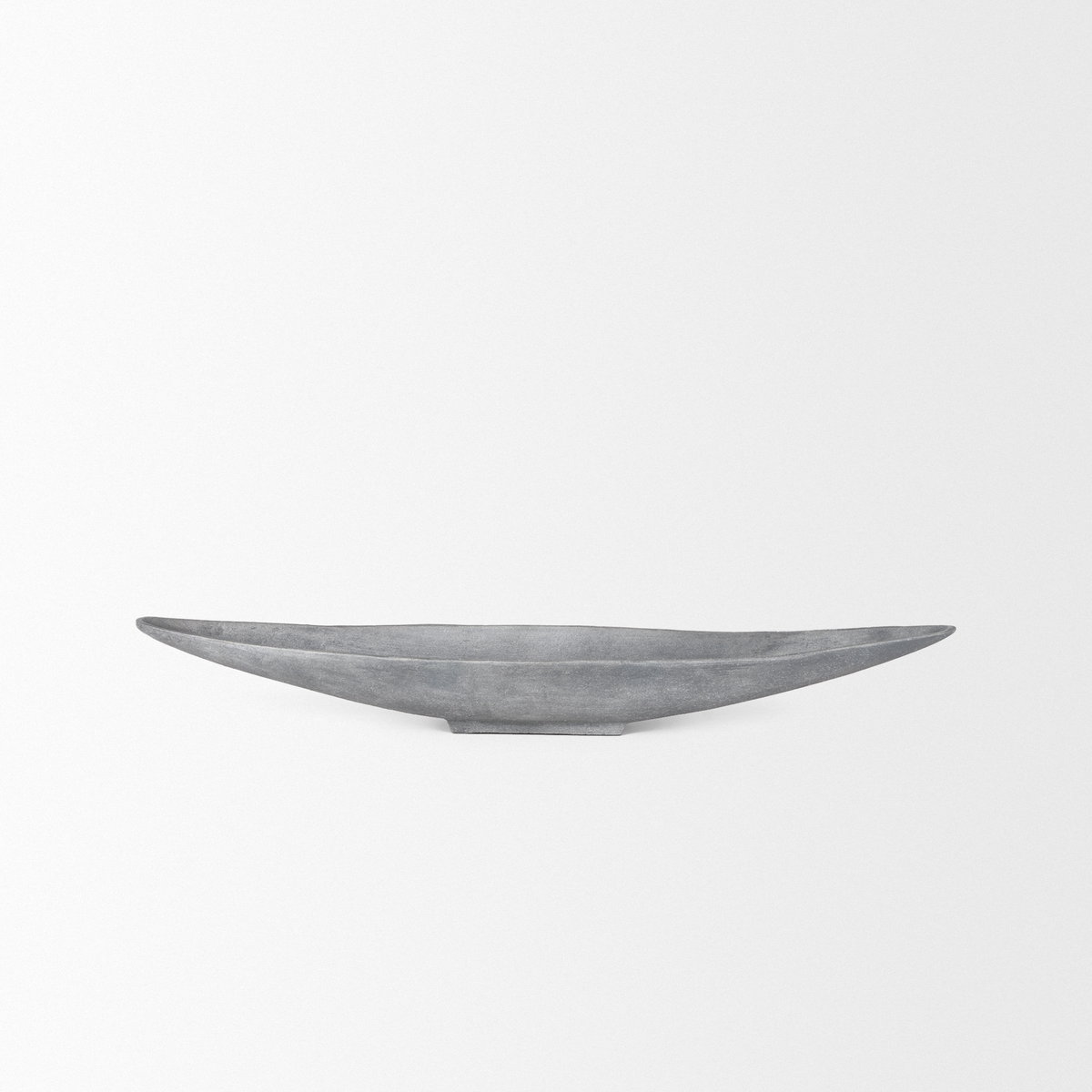 Piero Small Concrete Finished Metal Decorative Bowl, by Mercana, 31.5" length x 5" width x 4" height View 3