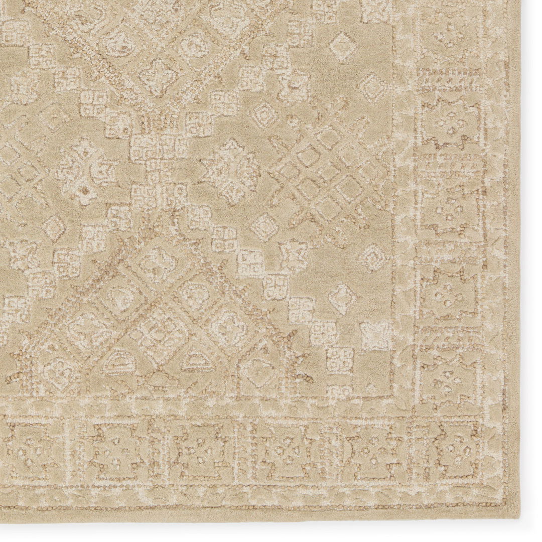 Handmade Tufted Wool Area Rug in Tan/Cream large image 