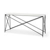 Lorlei Marble Top with Gray Iron Base Console Table, by Mercana, 59" length x 16" width x 28.5" height thumbnail 1