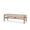 Tadi Rectangular Dark Brown Wood with Rug Seat Bench thumbnail 0