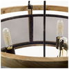 Penhill (25'x24') Black and Wooden Three Bulb Chandelier, by Mercana, 25" length x 25" width x 24" height thumbnail 5