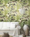 Banana Leaf Black & Green Peel & Stick Wallpaper thumbnail 2