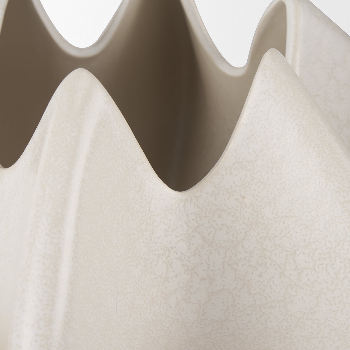 Ulrich Sculptural Cream Glazed Ceramic Vase, by Mercana, 13.98" length x 13.78" width x 8.86" height View 8