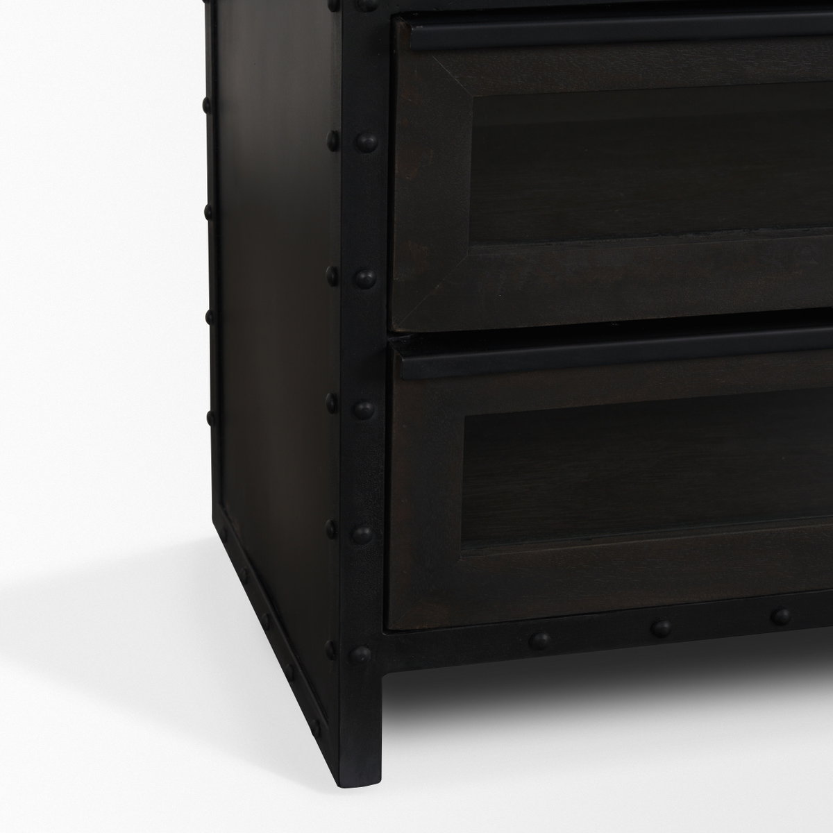 Gehry 72.3' H Dark Brown Metal Brown Wood and Glass Door Display Cabinet, Cabinets & Sideboard by Mercana, 33.25" length x 16.25" width x 72.25" height View 12