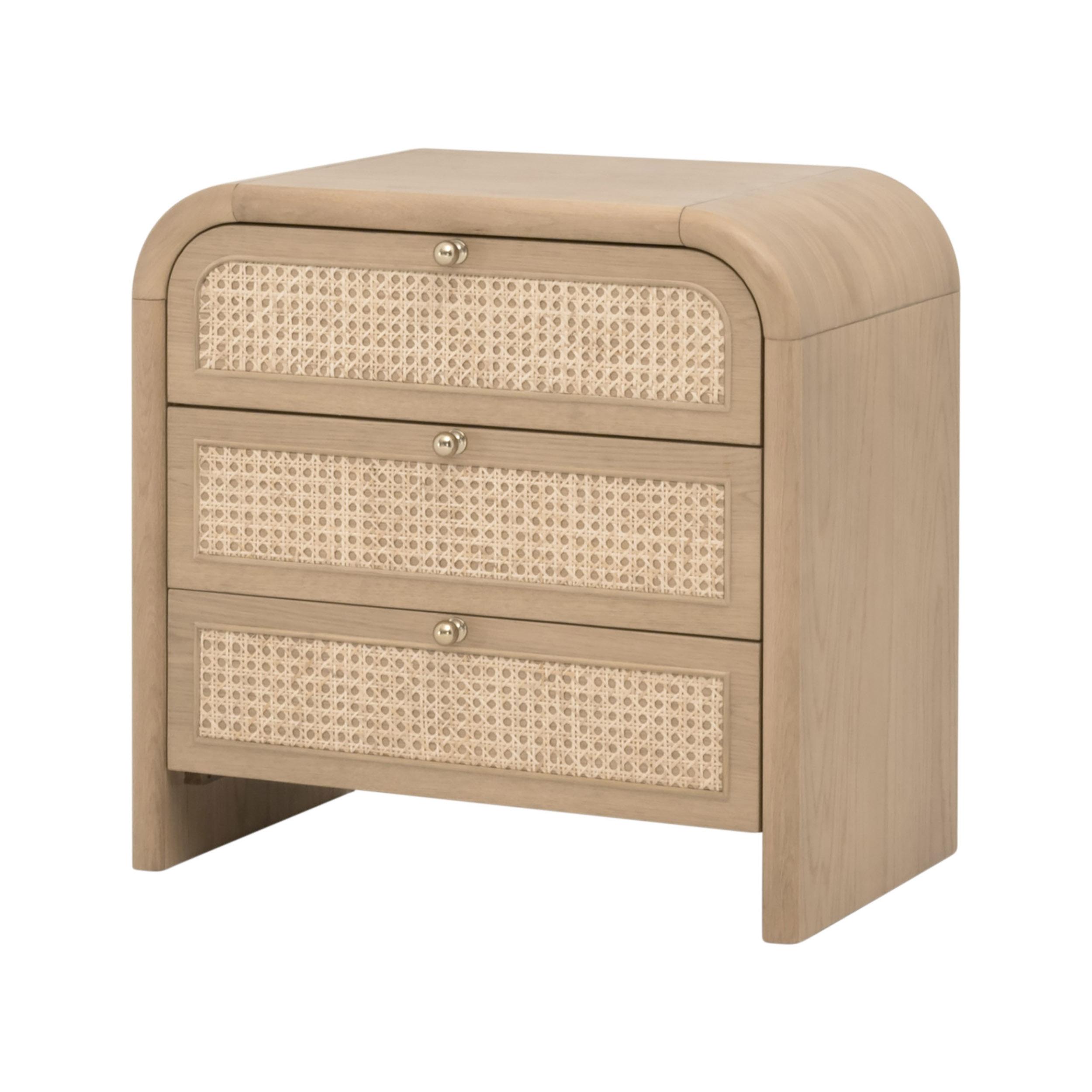 Cannes 3-Drawer Nightstand, by Essentials for Living, 28" width x 27" height x 18" depth View 3