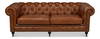 Castered Chesterfield Sofa, by Sarreid, 3'2" length x 7'5" width x 2'8" height thumbnail 2