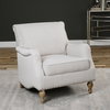 Armstead Antique White Armchair, Accent Chair by Uttermost, 31.5" width x 33.5" height x 36.25" depth thumbnail 2