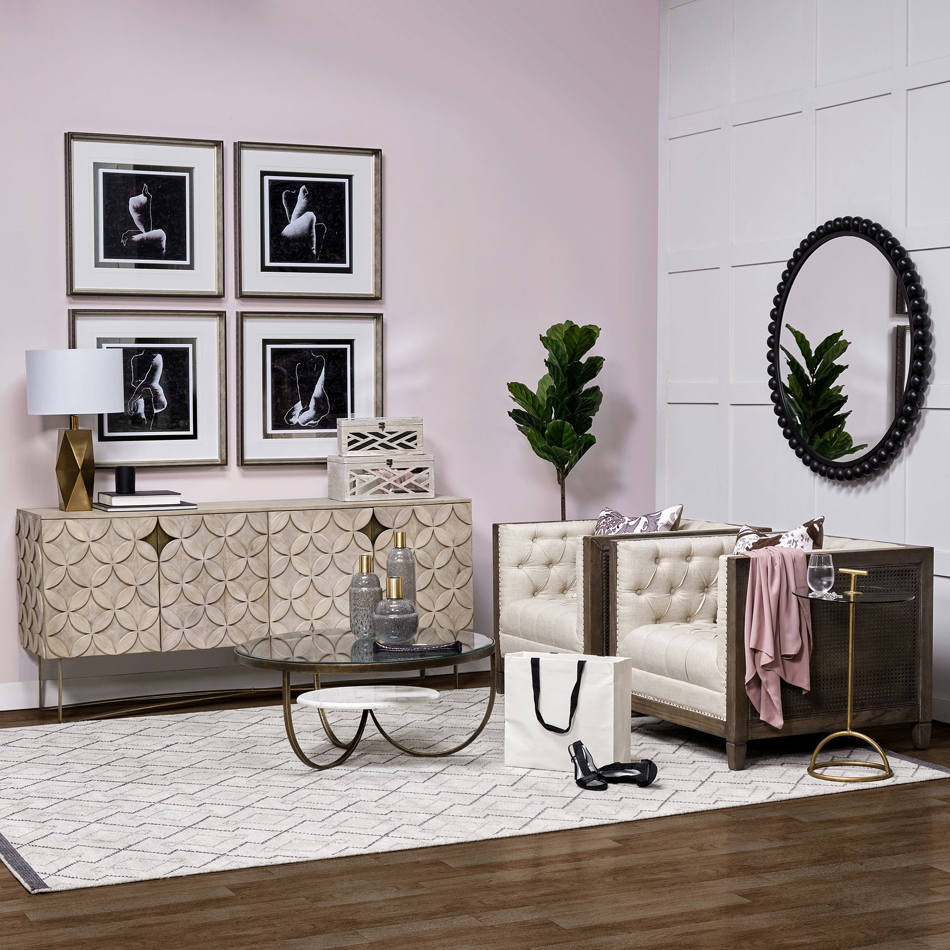 Toba III Large Brown/Gold Spotted Gourd Style Vase, by Mercana, 4.13" length x 4.13" width x 15.31" height View 4