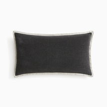 Online Designer Bedroom Classic Cotton Velvet Pillow Cover, 12"x21", Slate