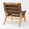Elodie 24.4L x 33.9W x 30.7H Brown Leather with Natural Beech Wood Frame Accent Chair, by Mercana, 24.41" length x 31.9" width x 30.71" height thumbnail 8