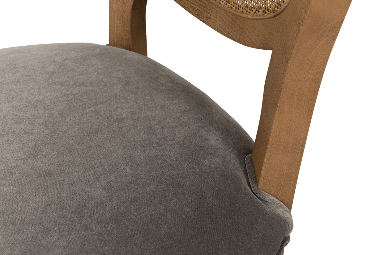 Oval Cane Back S/Chair  Drftwd Charcoal, by Sarreid, 2' length x 1'9" width x 3'5" height View 6
