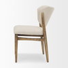 Cline Curved Back Dining Side Chair | Cream Fabric with Brown Wood, Dining Chair by Mercana, 21" length x 22.5" width x 32" height thumbnail 8