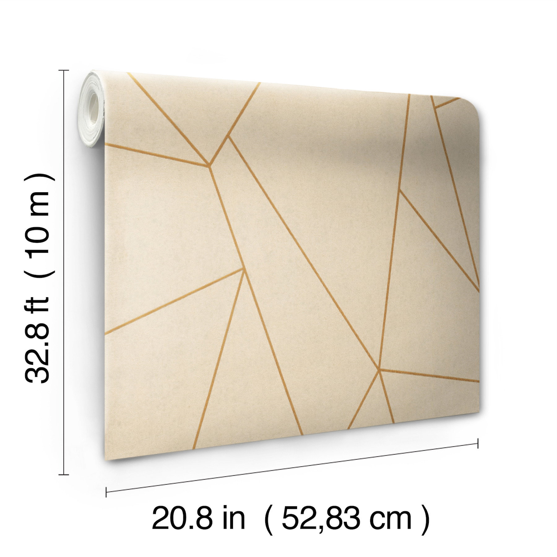 Nazca Almond & Gold Wallpaper, by York Wall, 32'9.6" length x 1'8.8" width x 0.02" depth View 7
