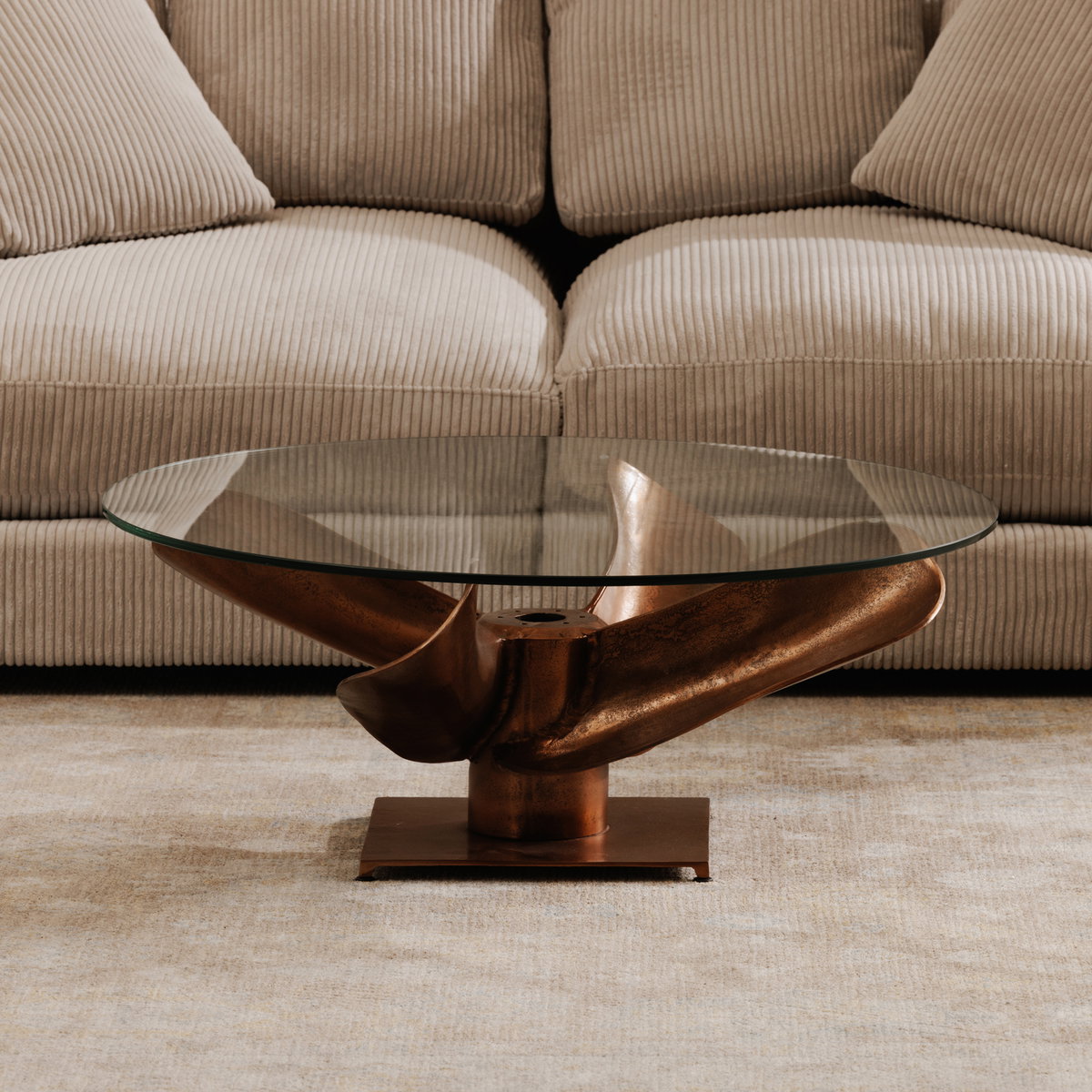 Archimedes Coffee Table Copper, by Moe's Home, 35.5" width x 14" height x 35.5" depth View 4