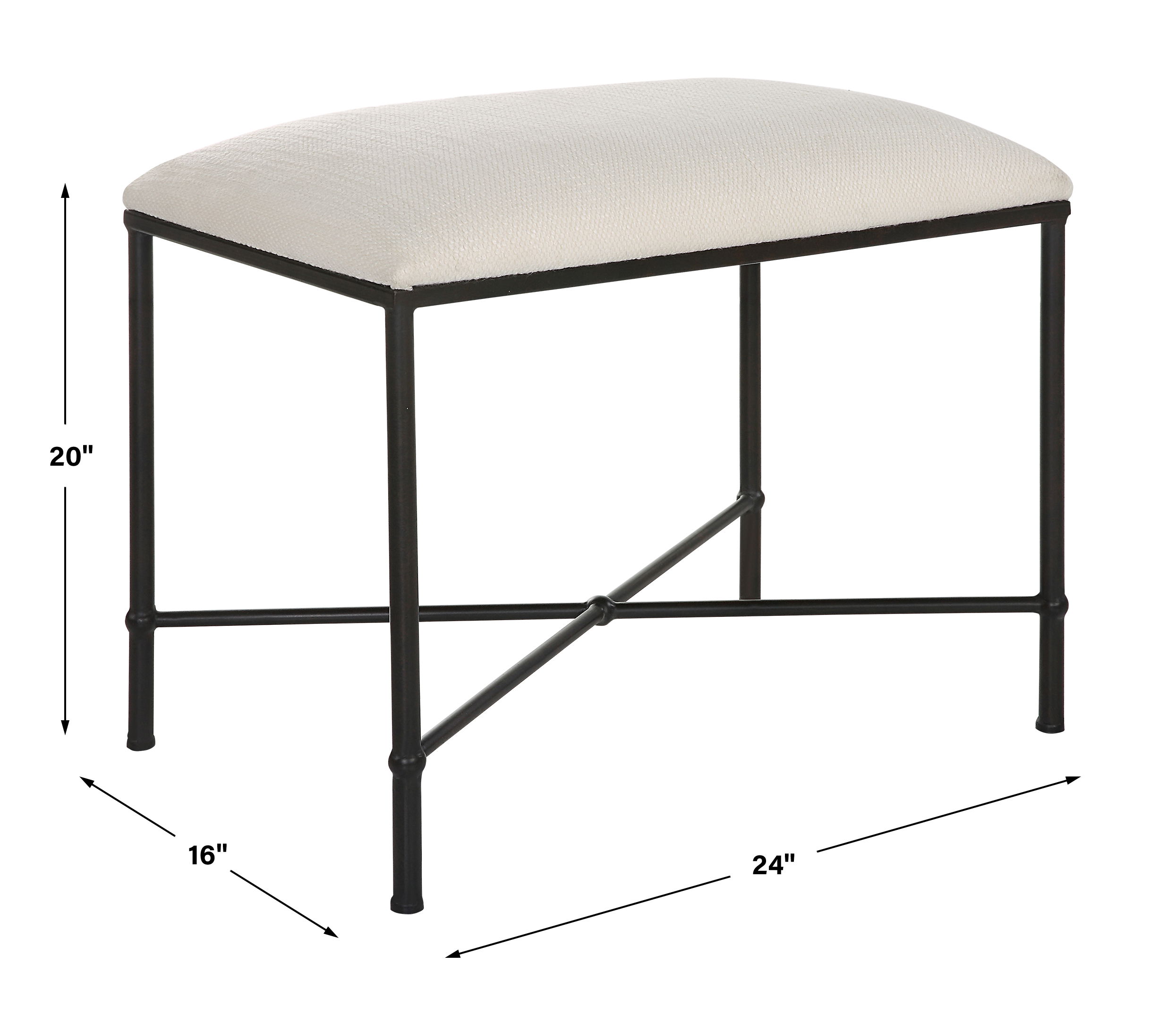 Avenham Small Black Framed Bench large image 