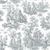 Country Life Toile Grey Peel & Stick Wallpaper, by York Wall, 16'6" length x 1'8.5" width x 0.02" depth thumbnail