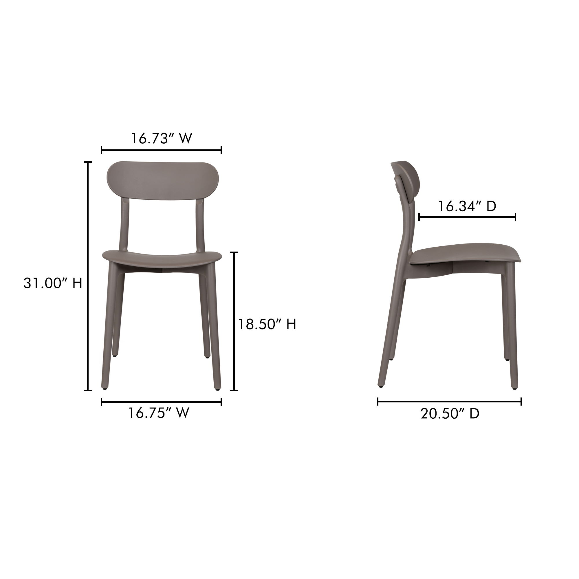 Kent Outdoor Dining Chair Taupe - Set Of Two large image 